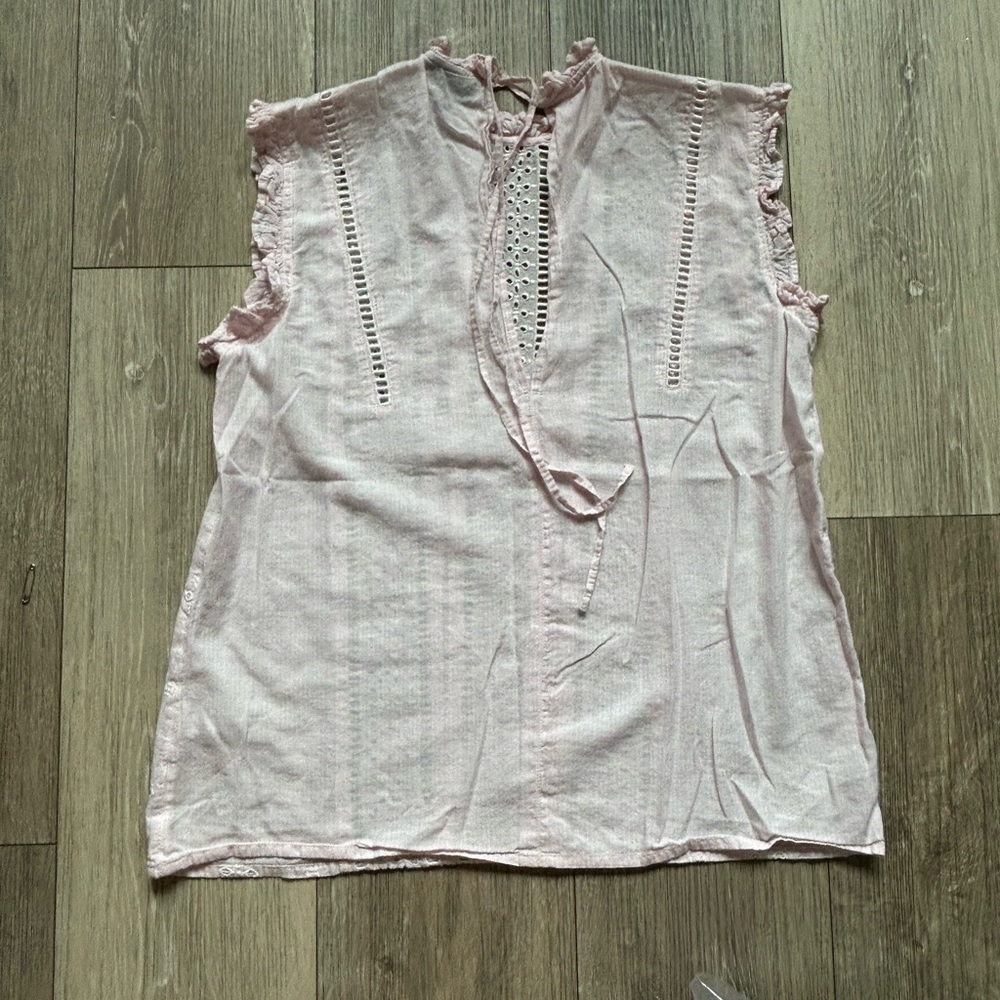 Topshop Pink Eyelet Blouse - Picture 3 of 4